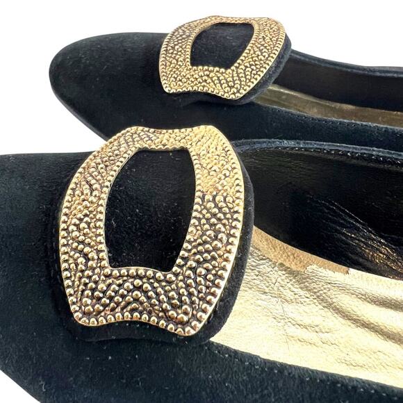 ANN TAYLOR Design Studio Flats in Black Suede Women's Size 8 - Picture 7 of 10